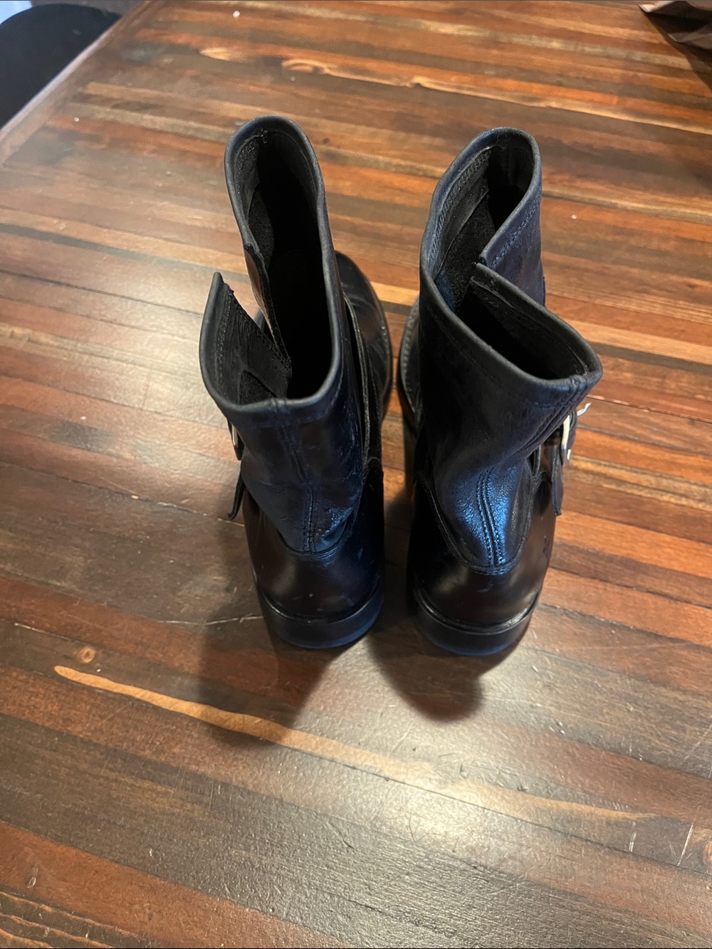 Frye Black Leather Short Engineer Boot with Buckler size 7 - Picture 4 of 8